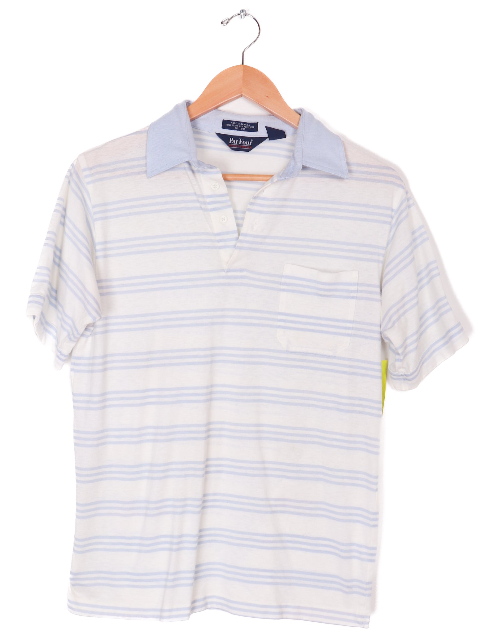 Early 90s Par Four Sportswear Blue Striped Collared Shirt