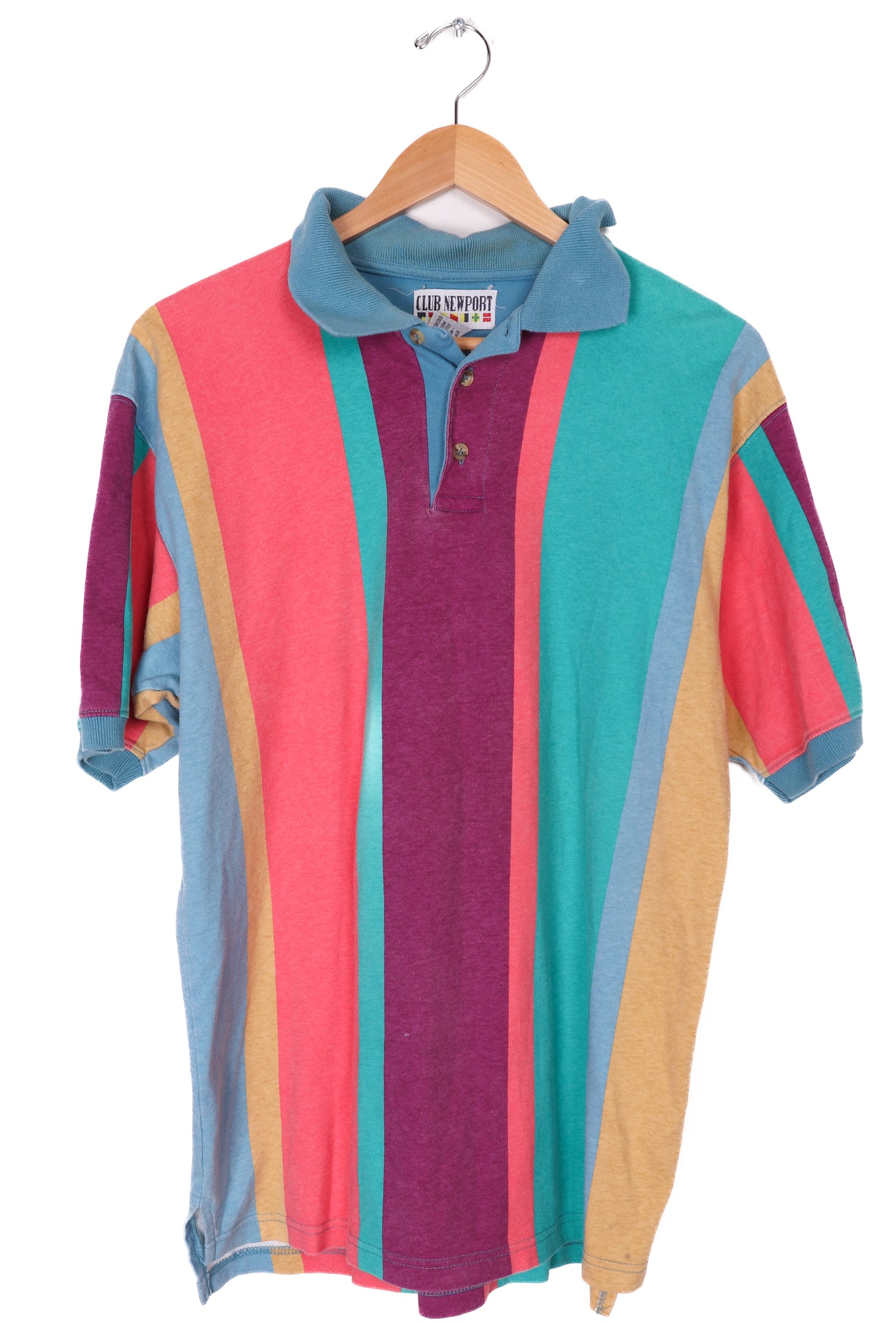 90s Club New Port Colorful Striped Collared Shirt
