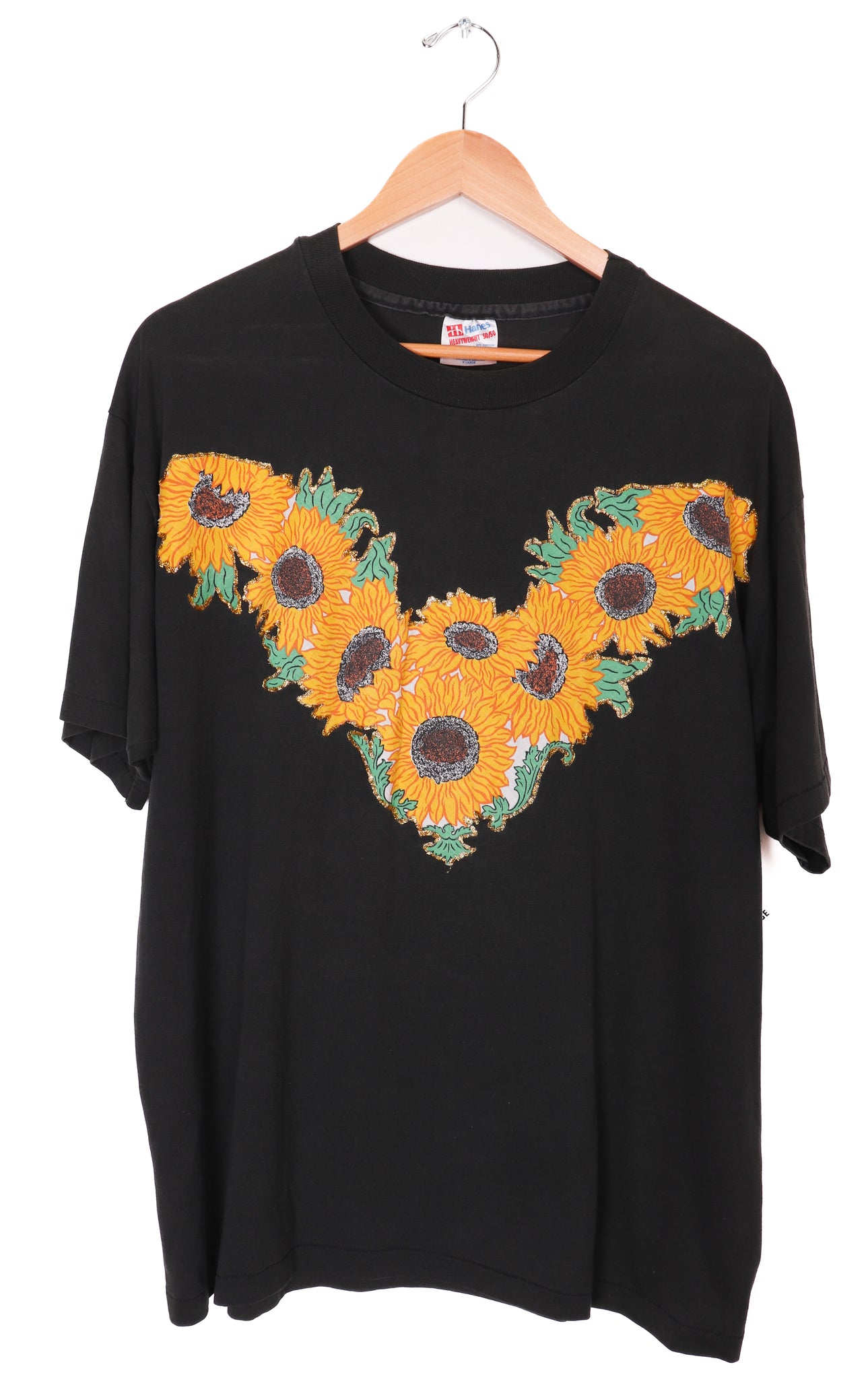 80s-90s Hanes Glittery Sunflowers T-Shirt