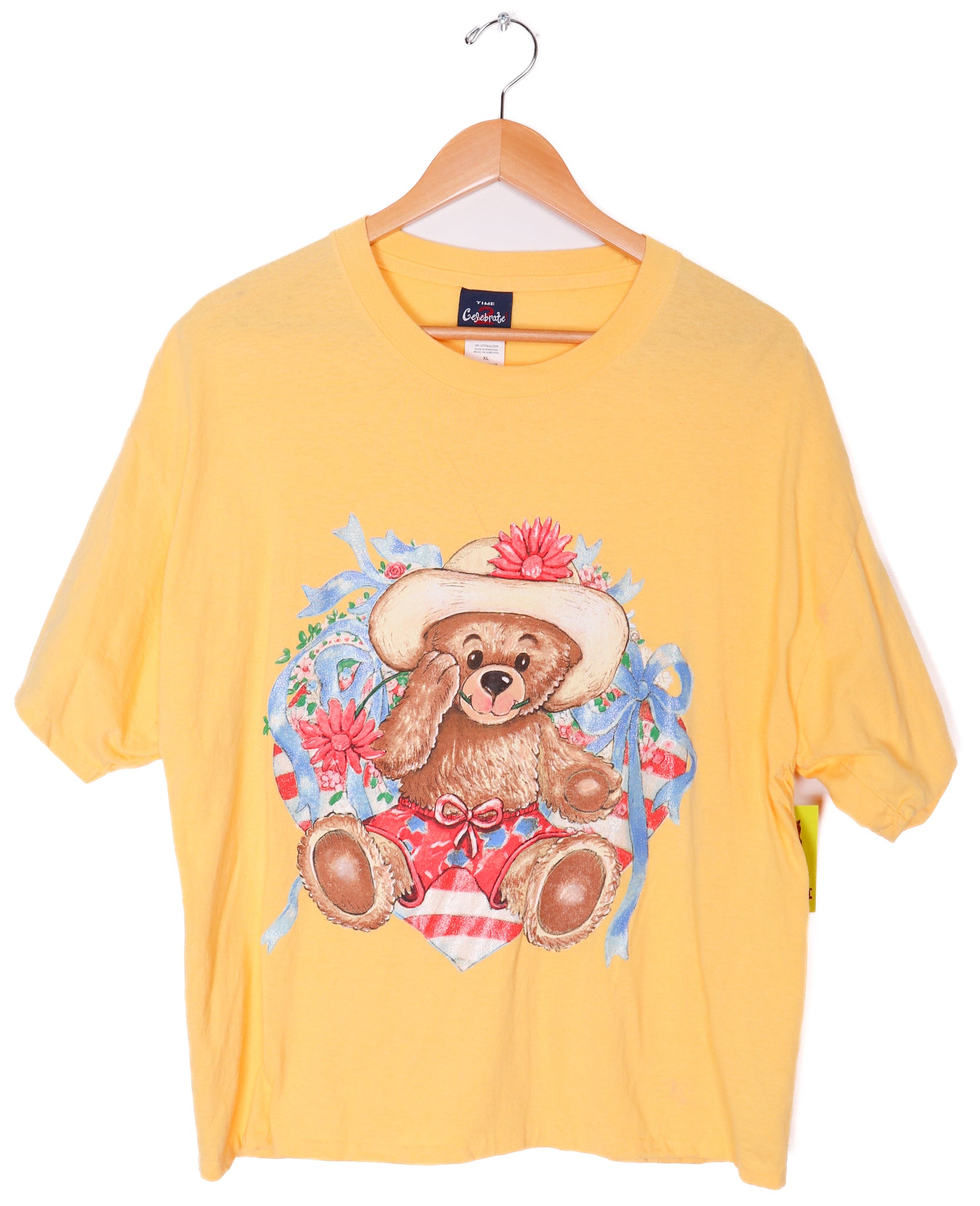 90s-Y2K Time 2 Celebrate Cute American Bear Shirt