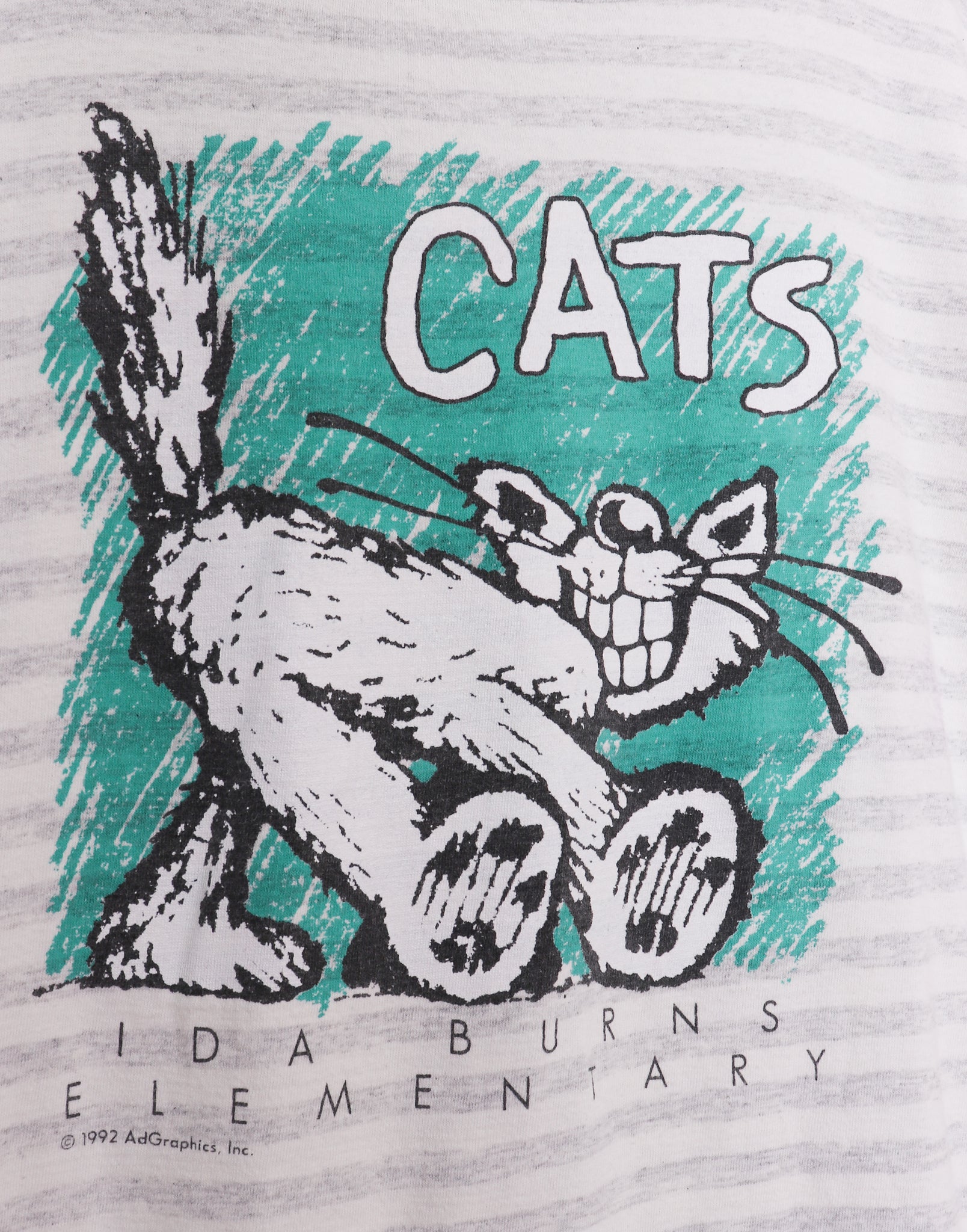 1992 Premier Sportswear Ida Burns Elementary Cats Mascot T-Shirt