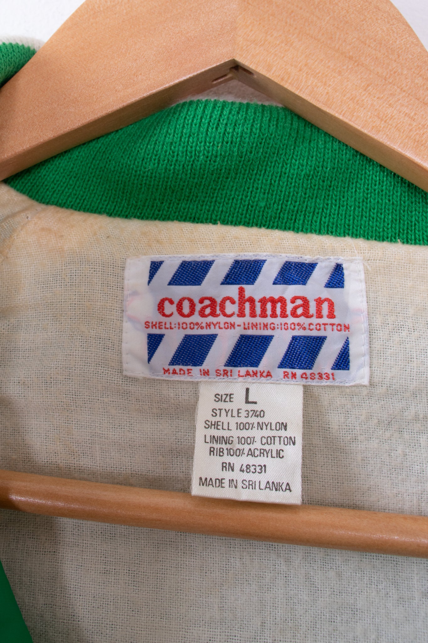 90s Coachmen Green Varsity Nylon Jacket
