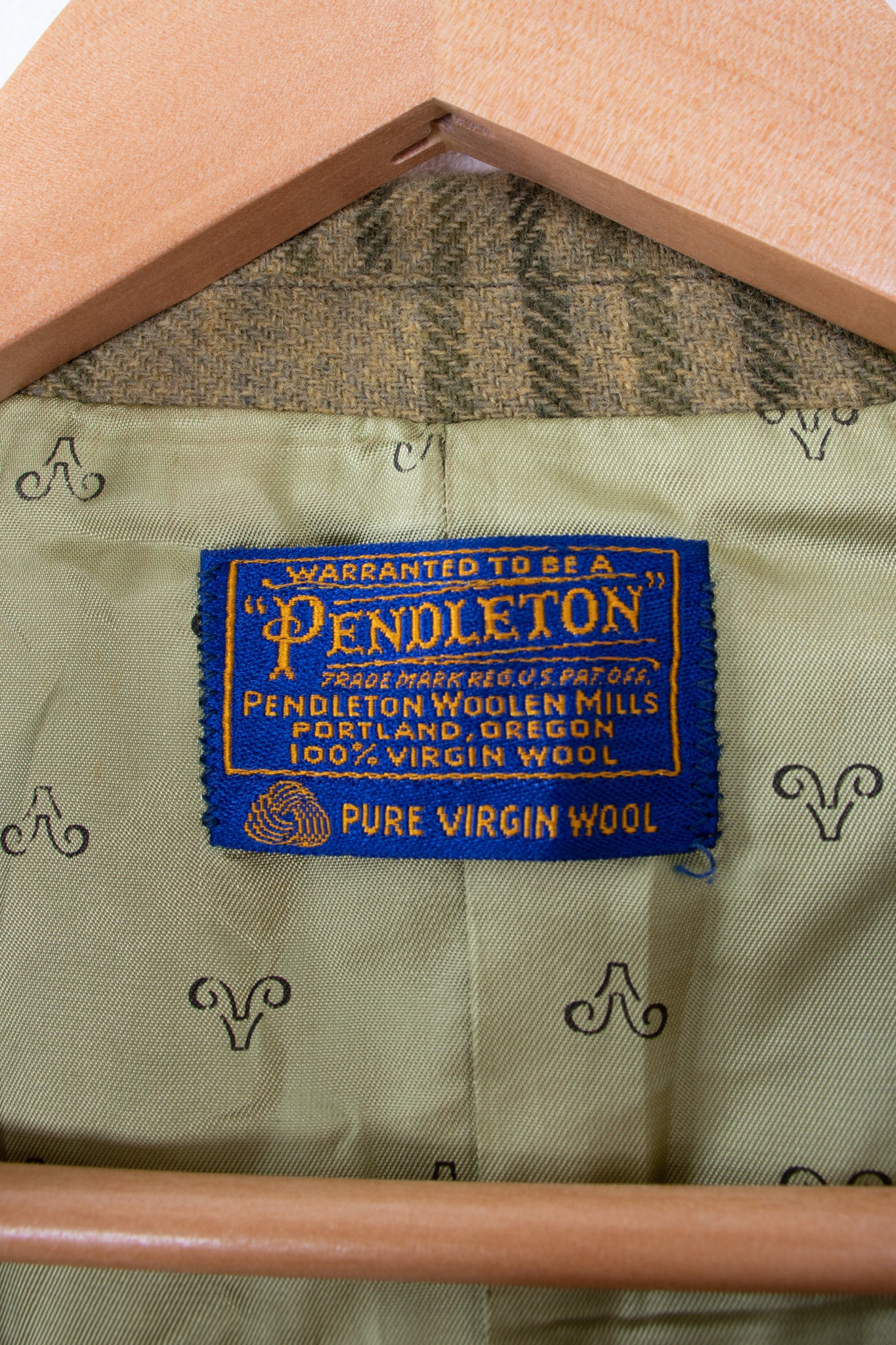 Vintage Pendleton 100% Wool Kale Green Blazer