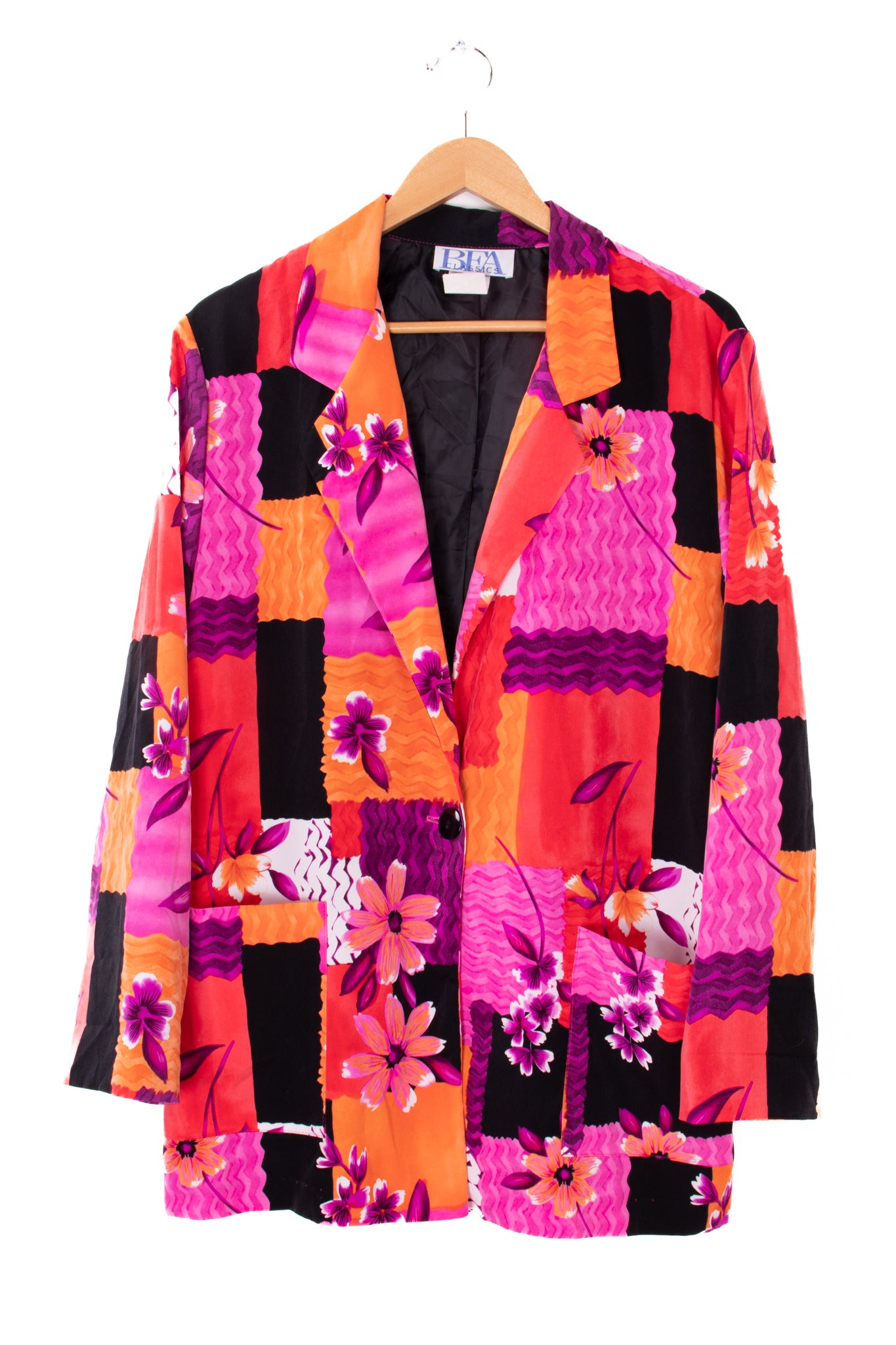 80s BFA Classics Floral Polyester Blazer