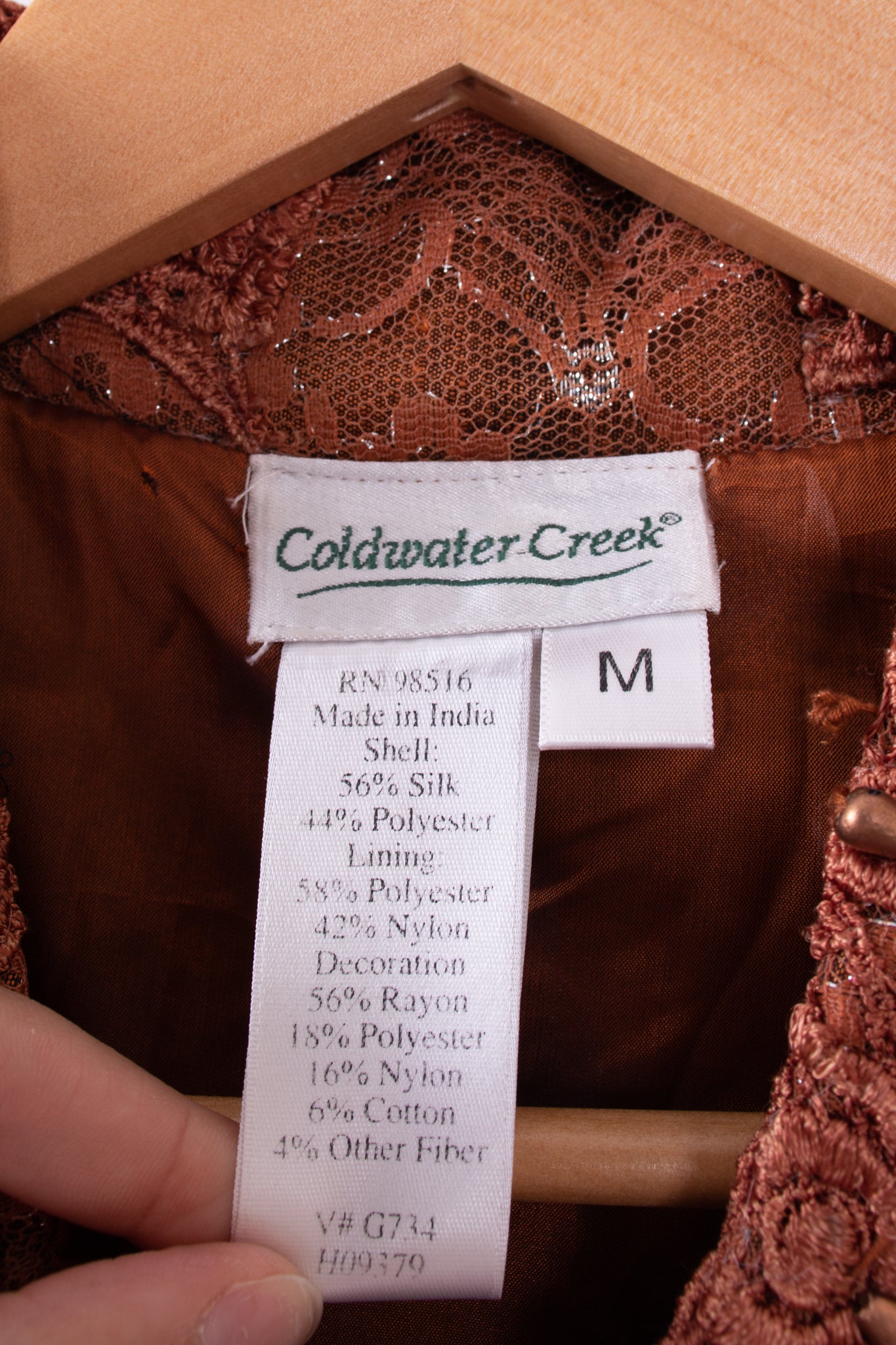 Coldwater Creek Brown Lace Jacket
