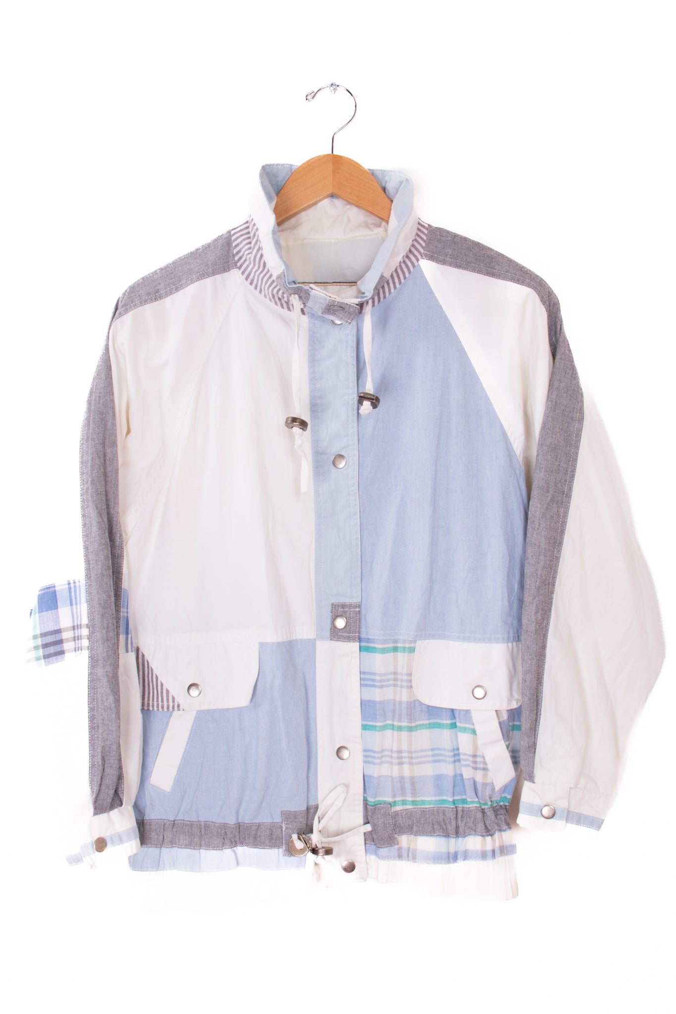 90s Innovations Blue and White Plaid Jacket