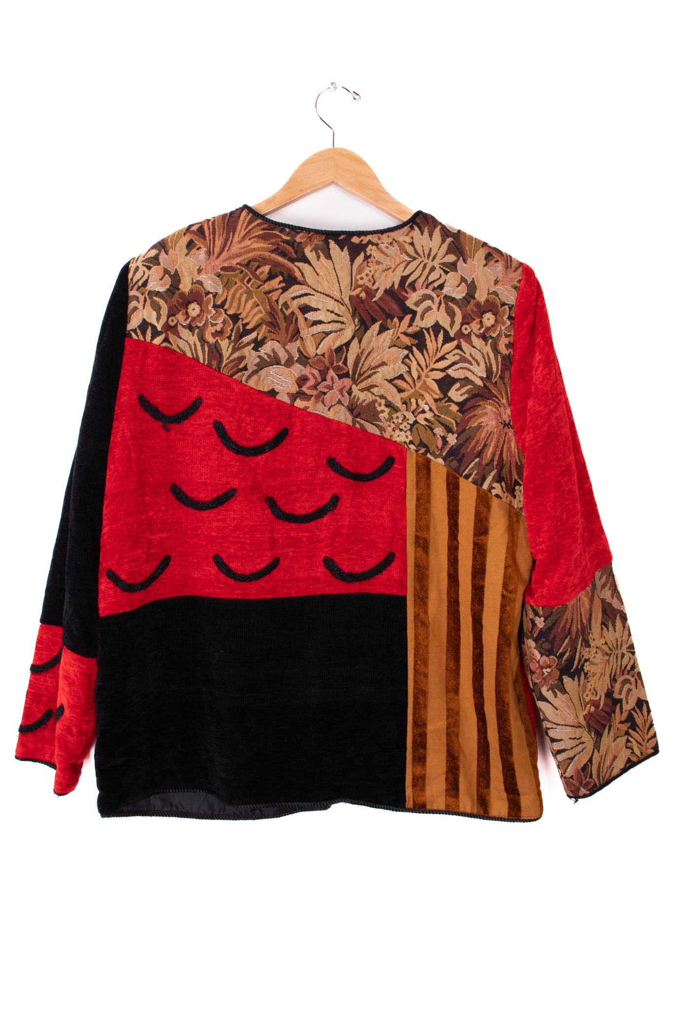 Indigo Moon Red Oriental Tapestry Blazer