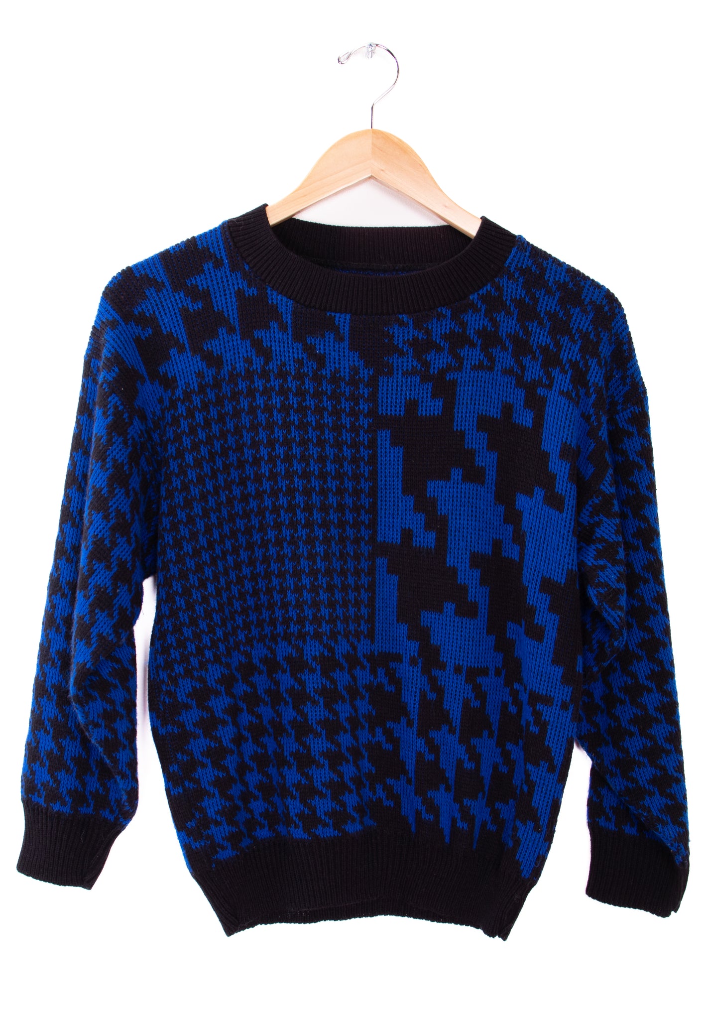 Houndstooth Black and Blue Sweater