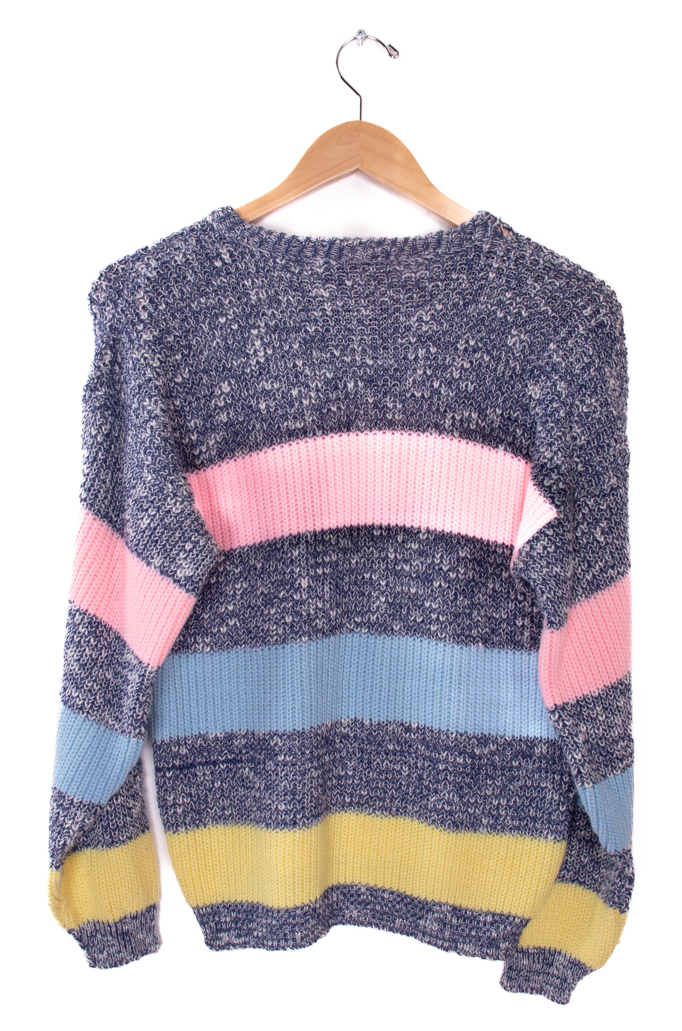 Weathered Blues Pink, Blue, and Yellow Striped Sweater