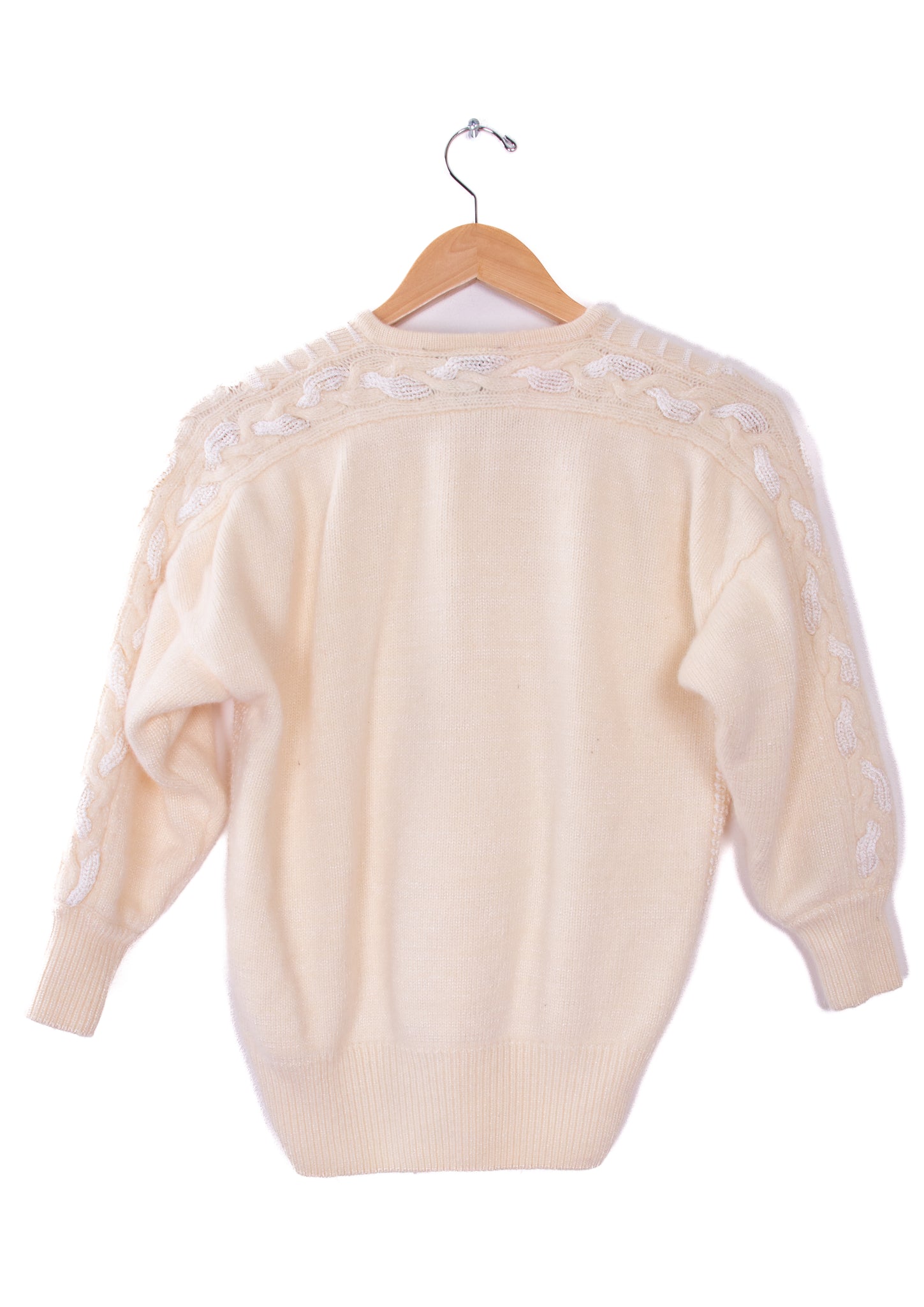 90s Suzelle White Cream Colored V-Neck Sweater