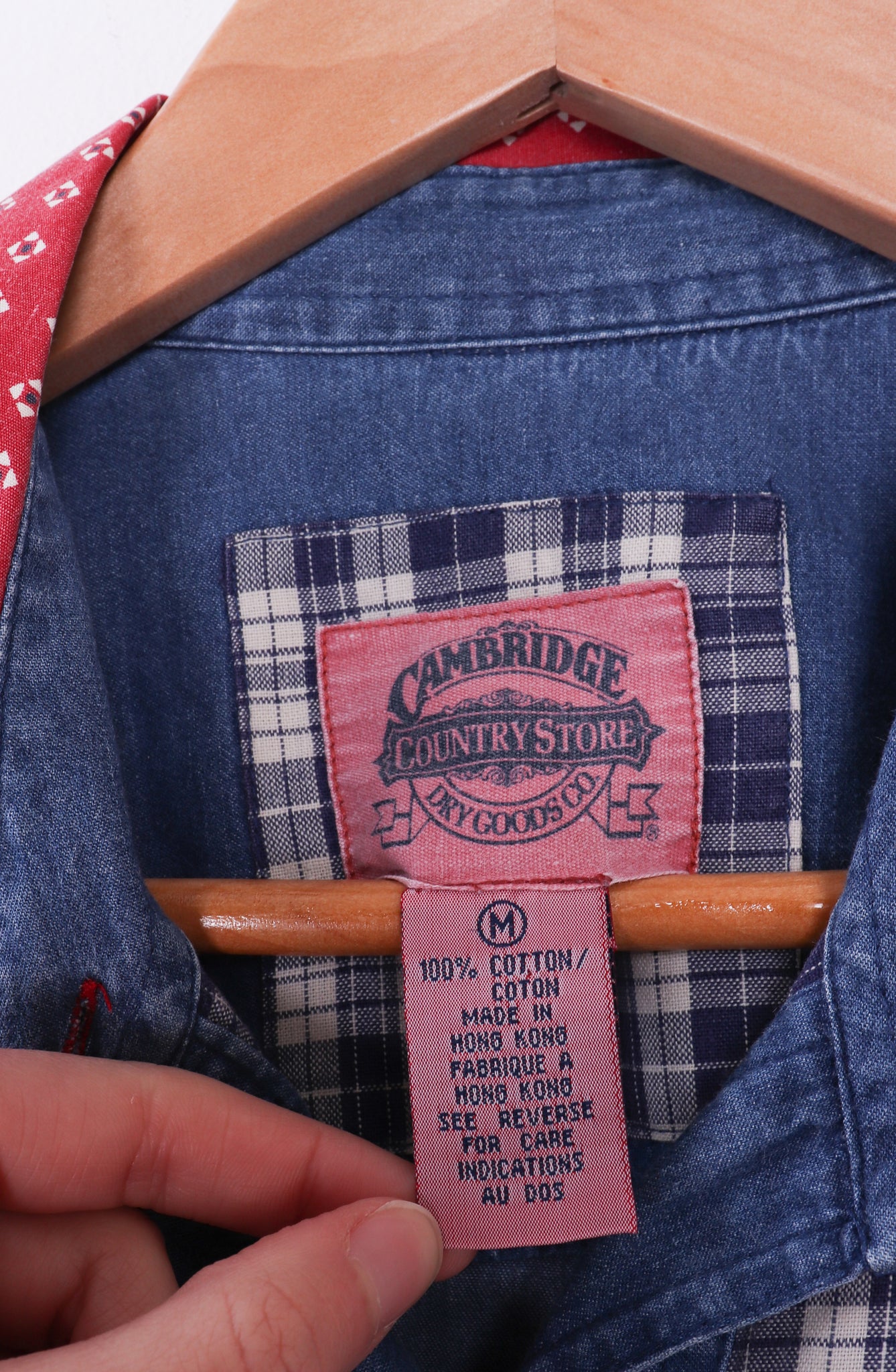 Cambridge Country Store Denim and Flannel Roses Blouse