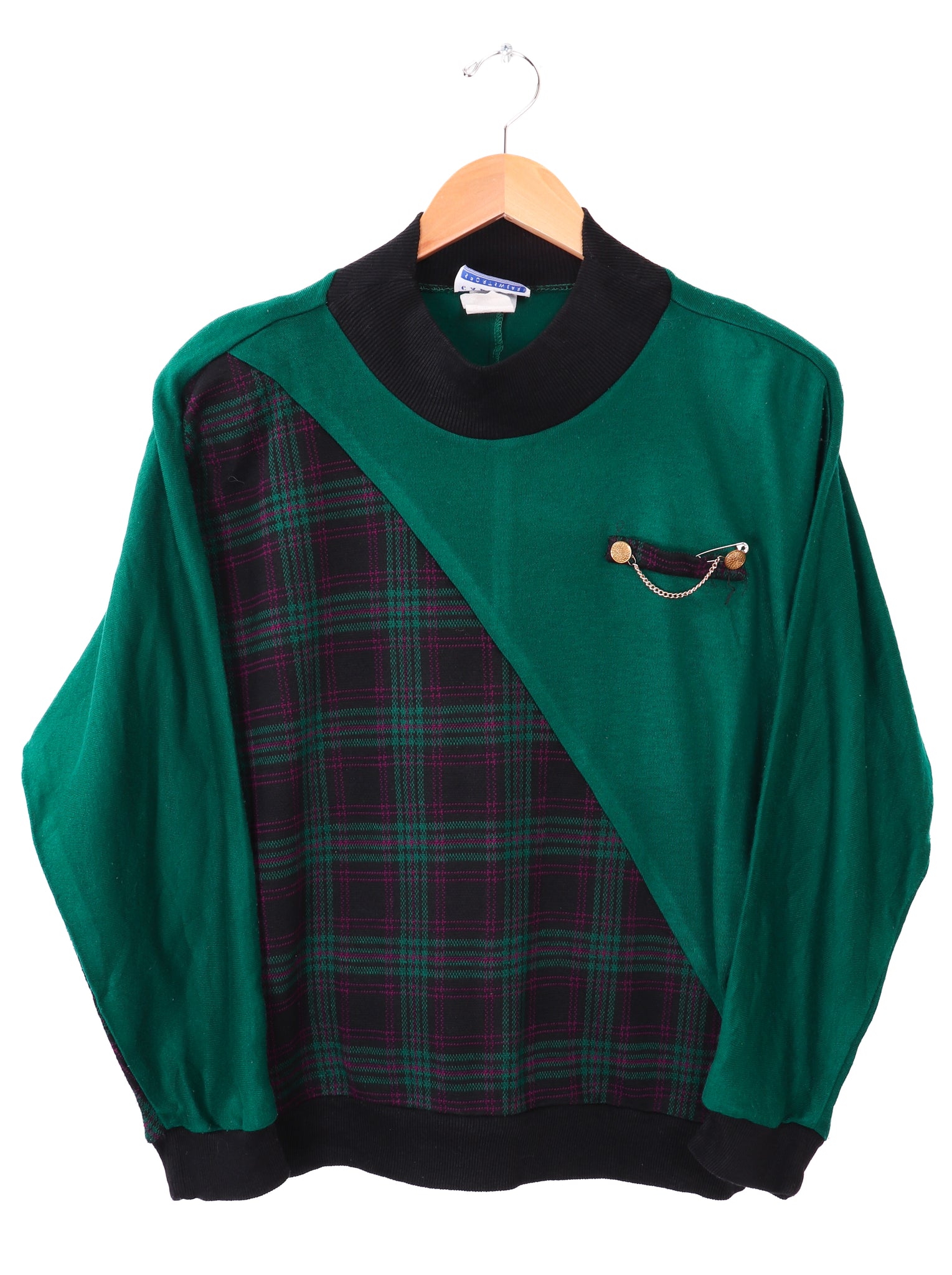 80s Cape Cod Sportswear Green Plaid Sweater