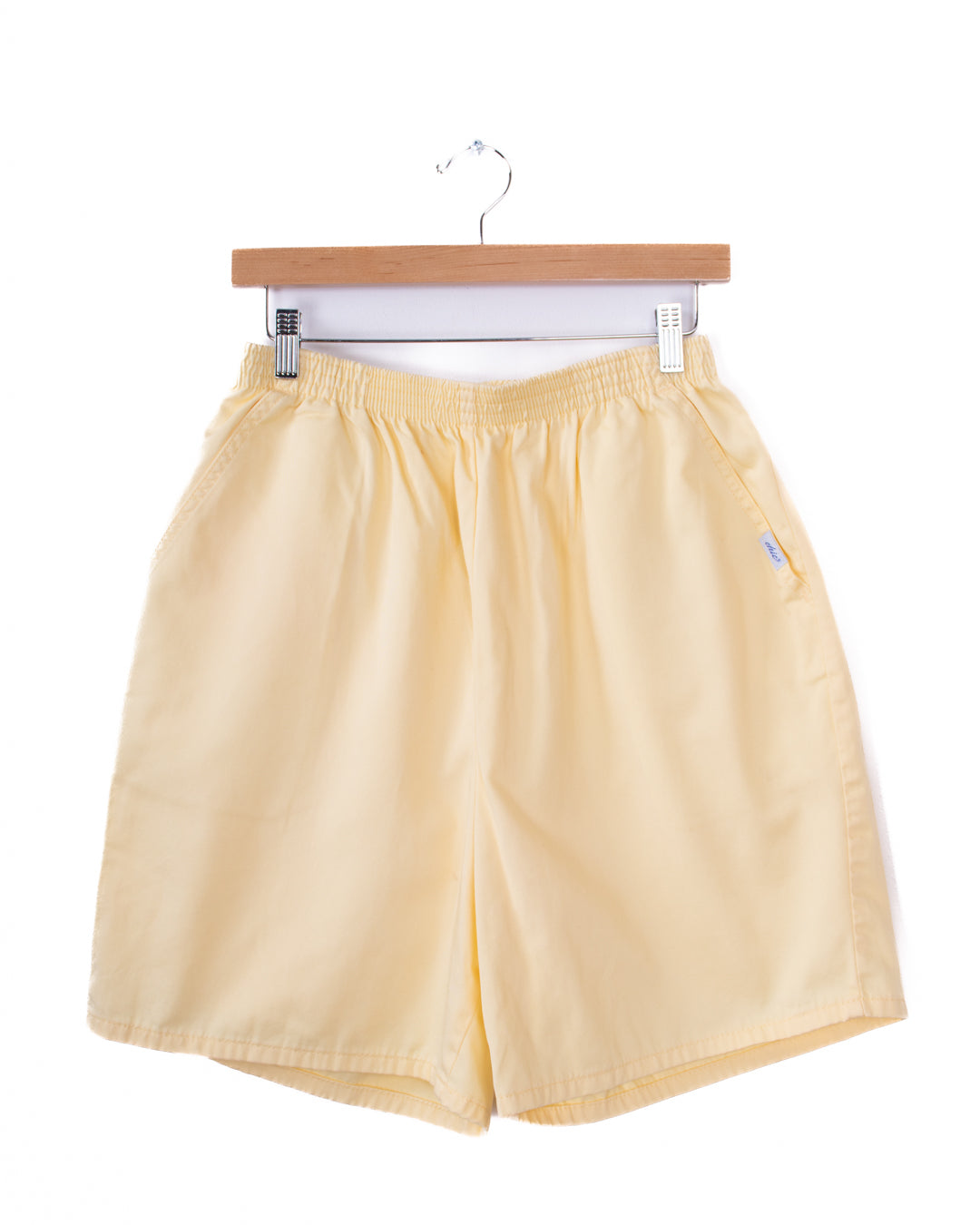 Chic Pale Yellow Elastic Waist Shorts