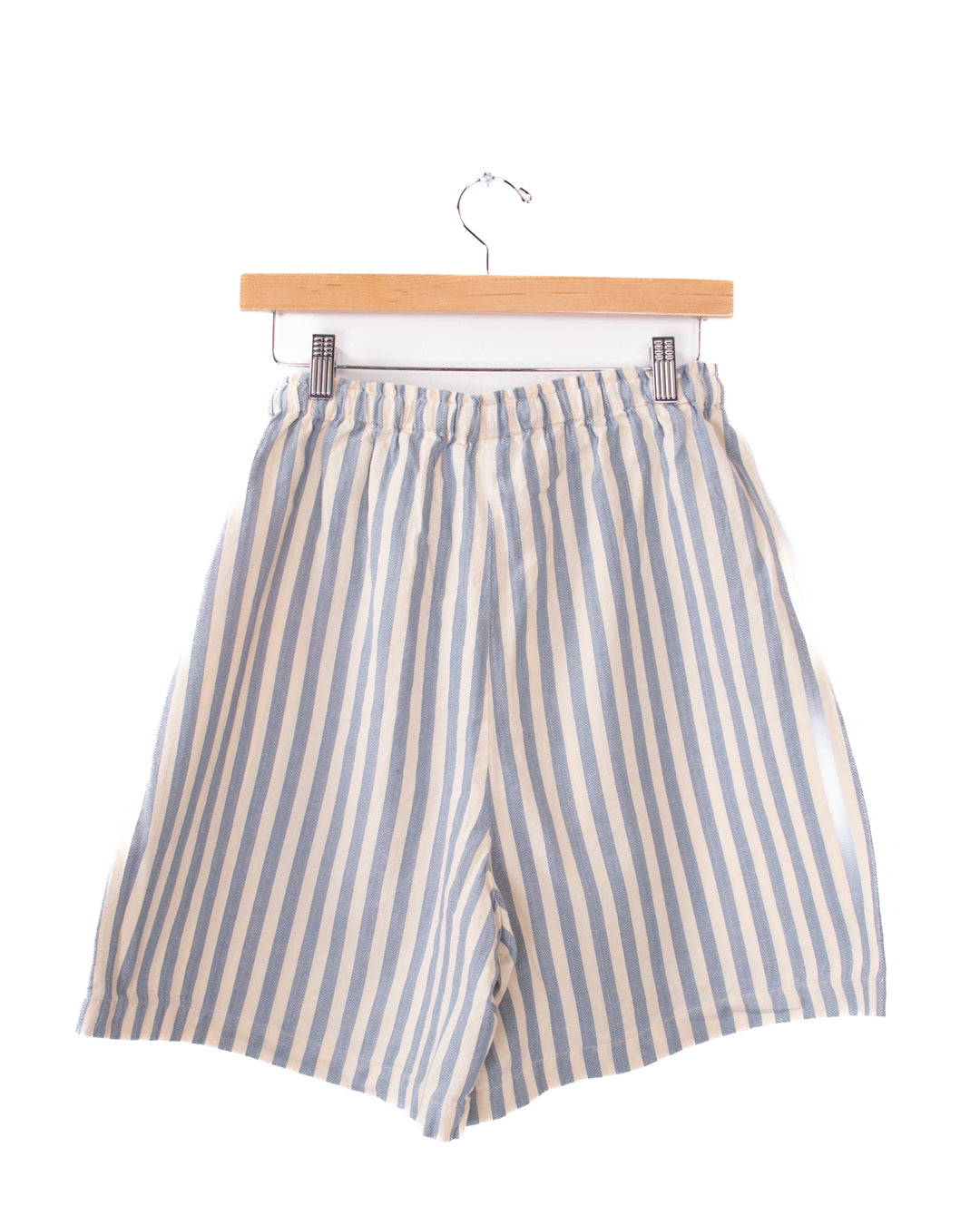 Telluride Clothing CO. White/Blue Striped Elastic Waist Shorts