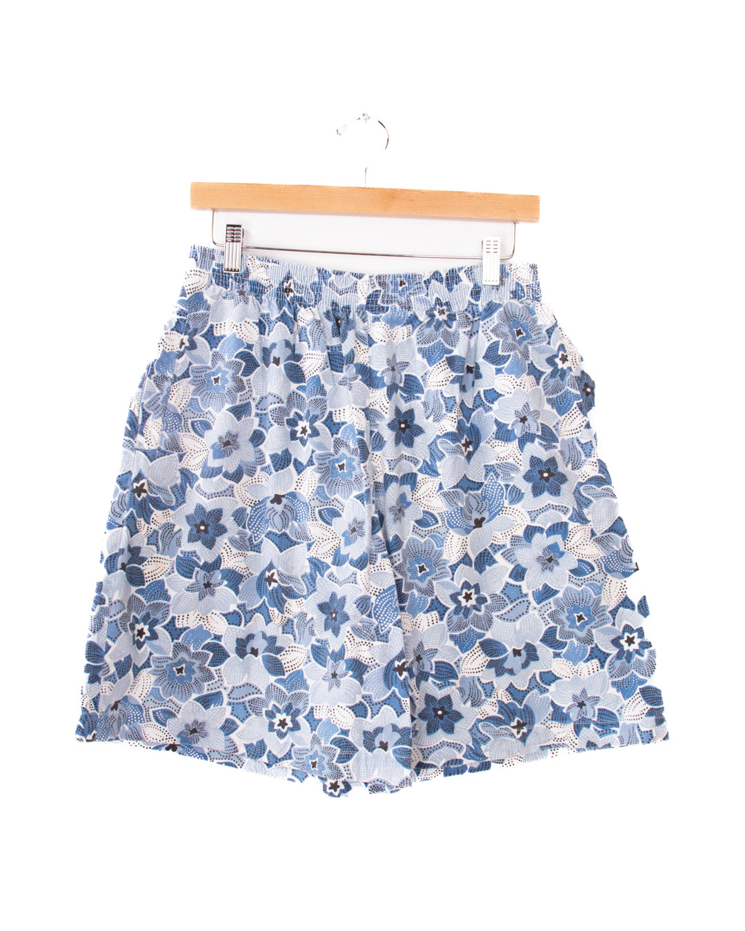 80s Koret Blue flowers Elastic Waist Shorts