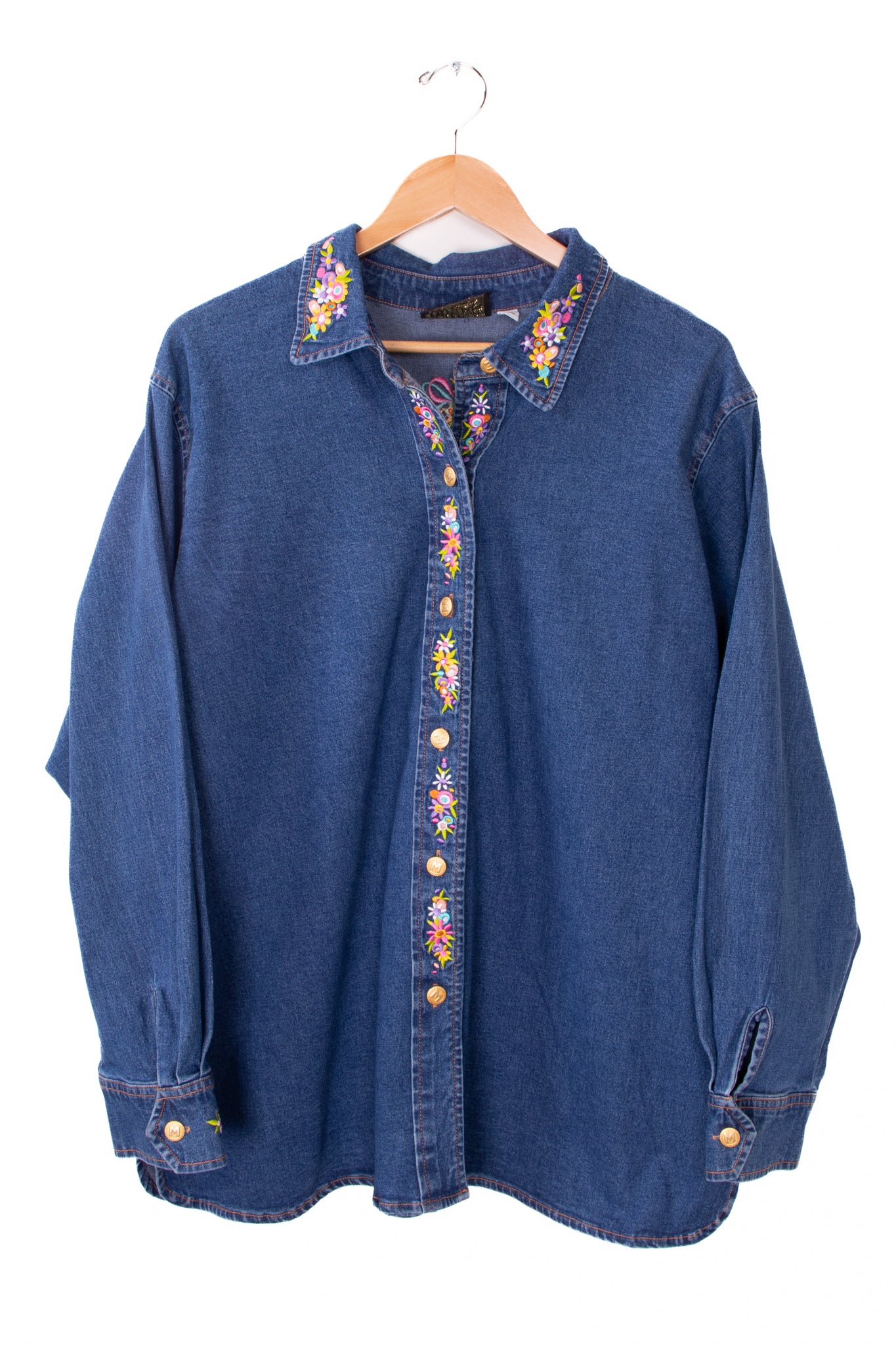 Bob Moore Wearable Art Children Playing With Ribbon Denim Blouse